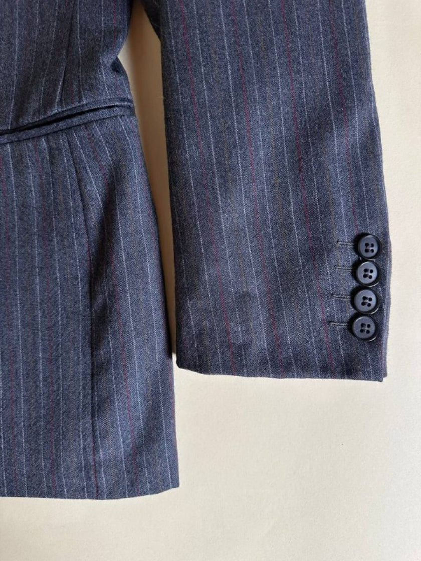 Tailleur gessato in lana grigio antracite “Yves Saint Laurent”