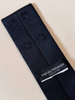 Cintura alta in seta nera con maxi fiocco “Emporio Armani”