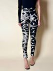 Leggings vintage Gianni Versace fantasia Silver Baroque bianca e nera