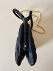 Mini bag in tessuto intrecciato con riporti in pelle