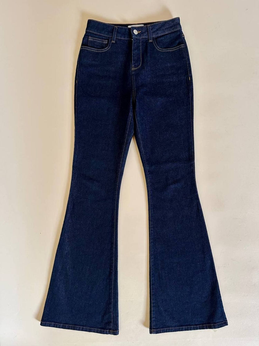 Jeans a zampa Weili Zheng in denim stretch blu scuro