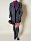 Manteau-blazer Yves Saint Laurent en tweed avec boutons bijoux logotés
