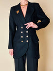 Blazer doppiopetto nero con bottoni dorati “Guaranteed”