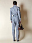Jumpsuit vintage Sarabang de lana príncipe de Gales con cinturón a juego