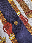 Camicia sartoriale in seta jacquard fantasia equestre barocca con bottoni gioiello dorati