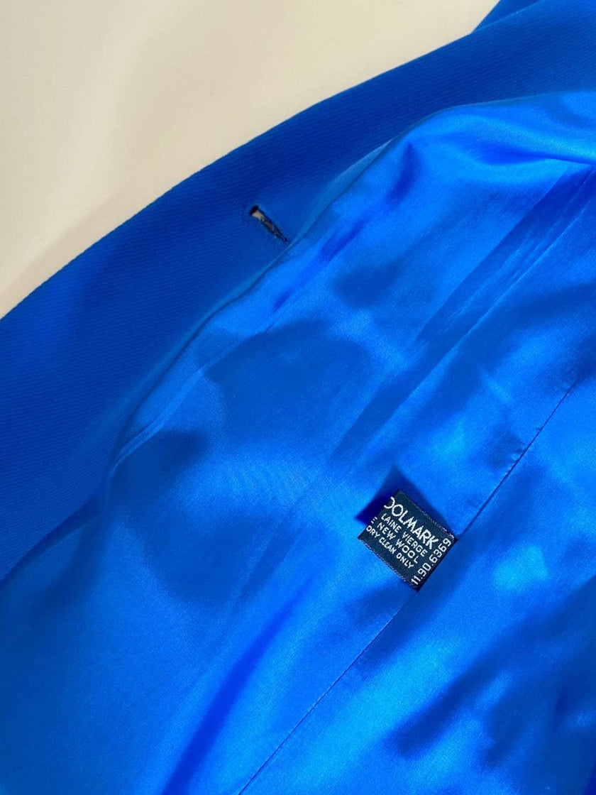 Blazer vintage Yves Saint Laurent in lana blu cobalto