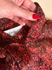 Blusa rossa in chiffon micro fantasia “Yves Saint Laurent”