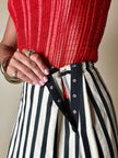Gonna lunga Sportmax vintage in cotone jacquard a righe nere