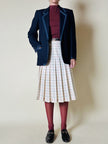 Blazer in lana blu con profili in gros grain “Gibò Firenze”