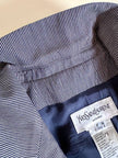 Blazer Yves Saint Laurent fantasia doppiopetto a righe bianche e blu con bottoni dorati