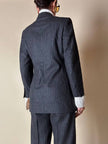 Tailleur gessato giacca/pantalone in lana grigio antracite “Antonio Fusco”