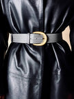 Vintage Valentino Garavani black and white striped belt with metal and resin hardware