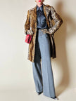 Pantalone a palazzo in rasato di lana grigio “Luisa Spagnoli”