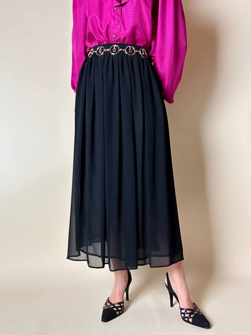 Gonna vintage Yves Saint Laurent in voile nero