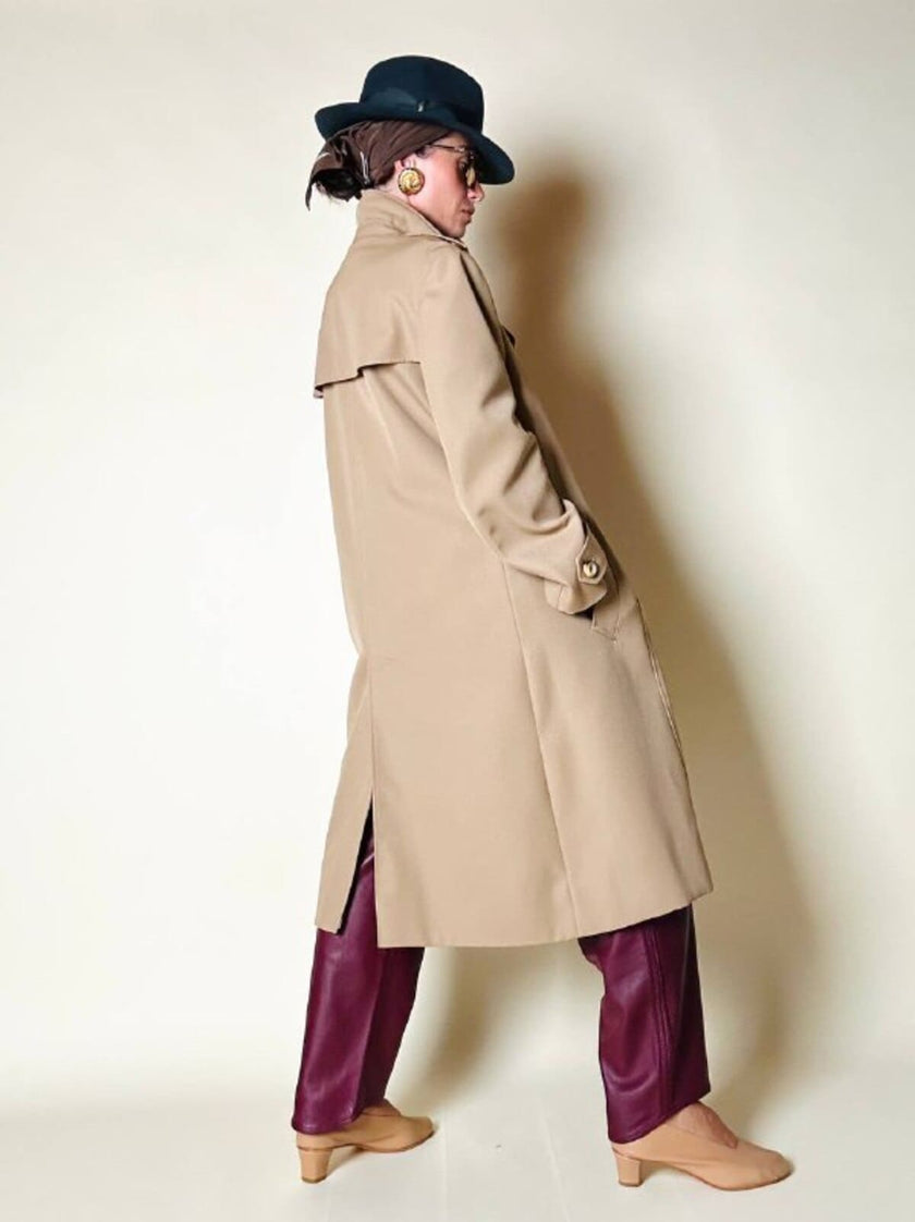 Trench oversize in gabardine color cammello
