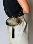 Vintage Schéilan Firenze jewel bag in twisted gold-tone metal with a couture tassel