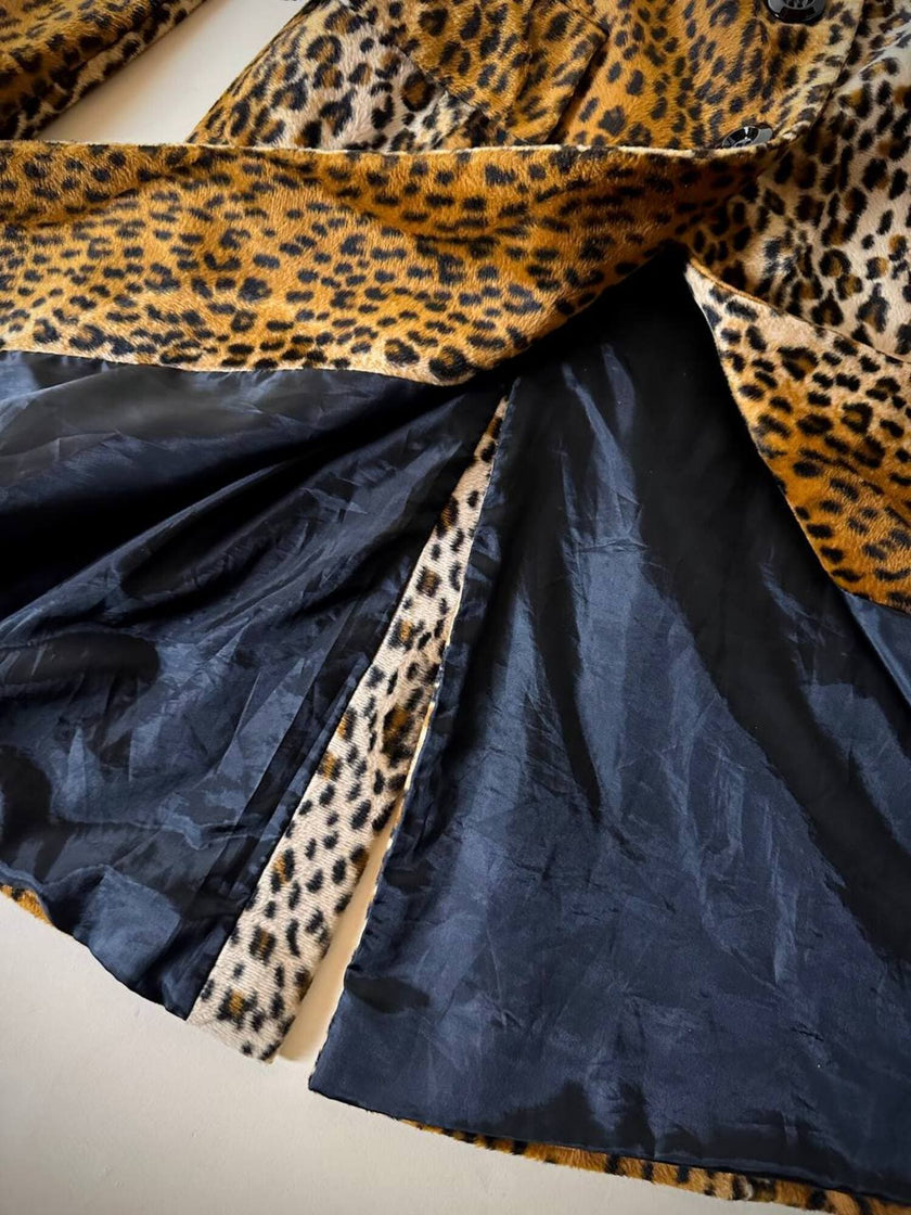 Cappotto leopardato in eco cavallino