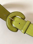 Cintura in pelle stampa tejus verde acido “Laura Prisco”
