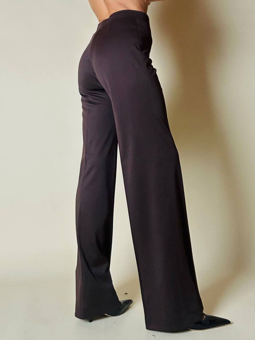 Blazer doppiopetto in lana color cioccolato “Yves Saint Laurent” con pantalone abbinato