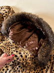 “Yves Saint Laurent” faux fur leopard print parka