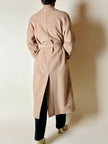 Cappotto vintage Kamaé modello vestaglia in lana e cachemire cammello chiaro