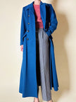 Maxi cappotto in lana color blu petrolio 