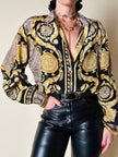 Camicia in misto seta fantasia barocca