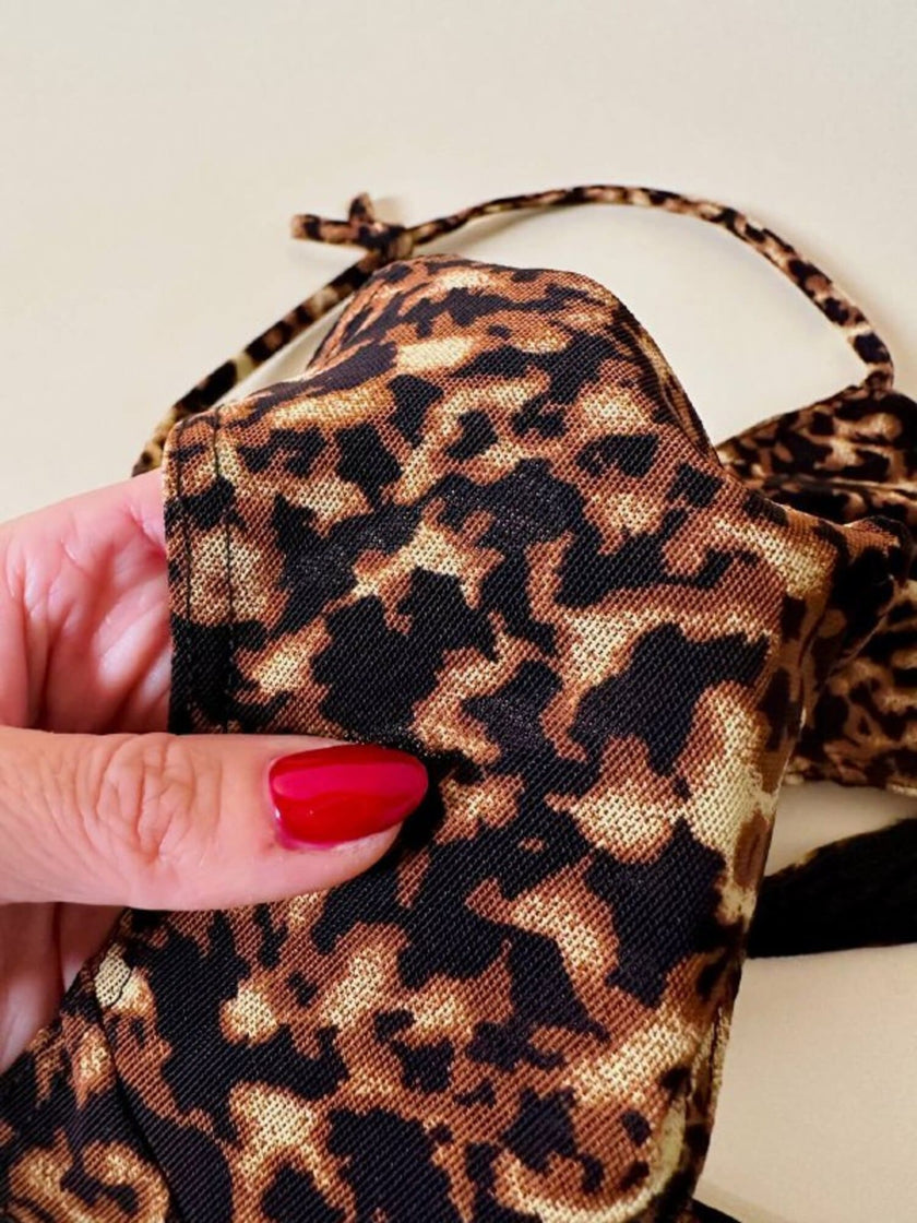 Bikini leopardato in rete elastica “Paola Frani”