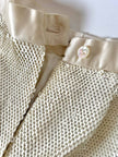 Vintage cream sequin-embroidered palazzo pants
