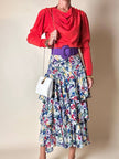 Blusa rossa con scollo drappeggiato “Yves Saint Laurent”