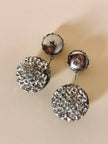 Orecchini pendenti con sfere in paillettes argento