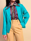 Camicia in organza sintetica a righe multicolor