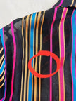 Camicia in organza sintetica a righe multicolor