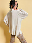 Camicia oversize in seta color polvere