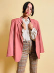 Camicia oversize in seta color polvere