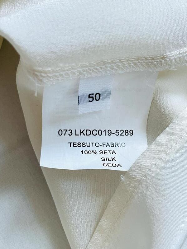 Camicia in seta bianca con strass ricamati 