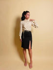 Camicia Valentino in seta jaquard beige
