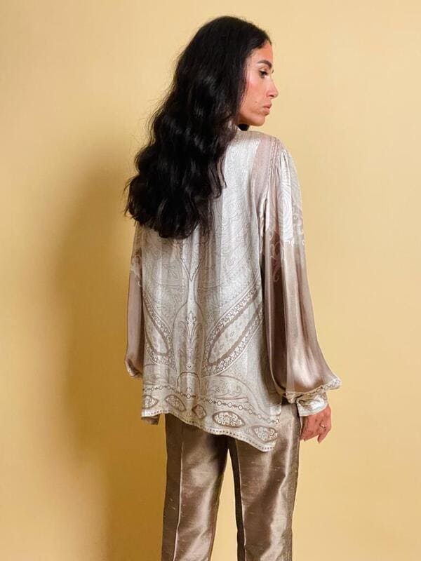 Camicia in pura seta fantasia paislay
