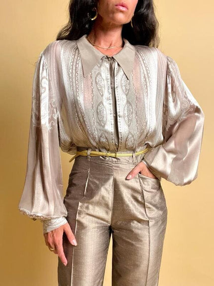 Camicia in pura seta fantasia paislay