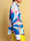Camicia in mussola di cotone multicolor