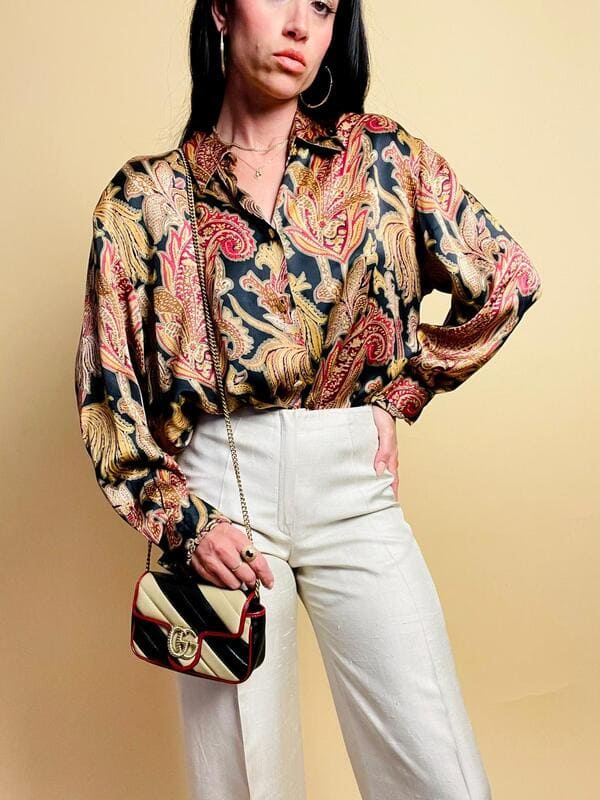 Camicia in seta fantasia paisley