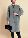 Cappottino in velluto micro pied de poule