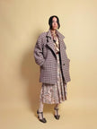 Over coat a quadretti beige e marrone