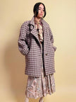 Over coat a quadretti beige e marrone