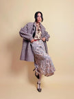 Over coat a quadretti beige e marrone