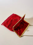 Borsetta vintage di perline rosse con frangia sul fondo