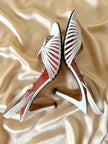 Sandali in pelle bianca con tacco a spillo “Yves Saint Laurent”