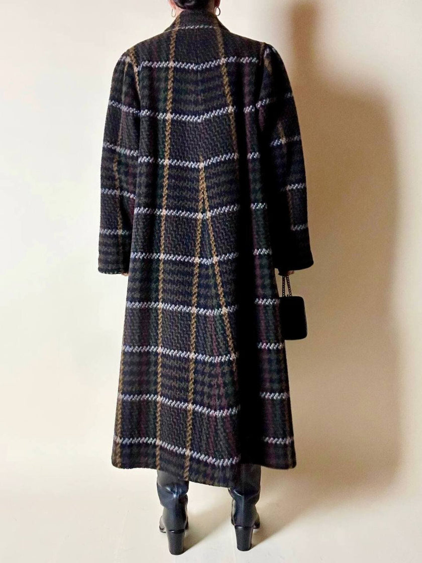 Cappotto lungo in pura lana vergine  fantasia tartan Fashion By Classic