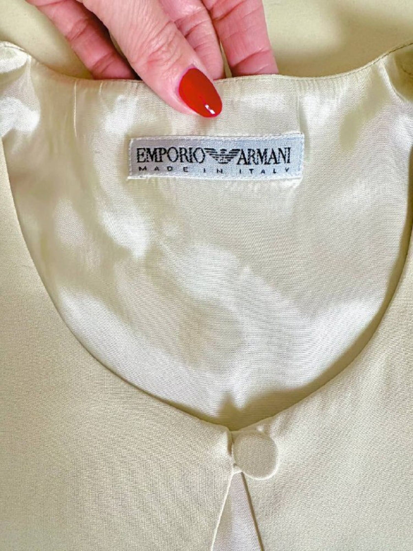 Gilet avorio con nappa couture “Emporio Armani”