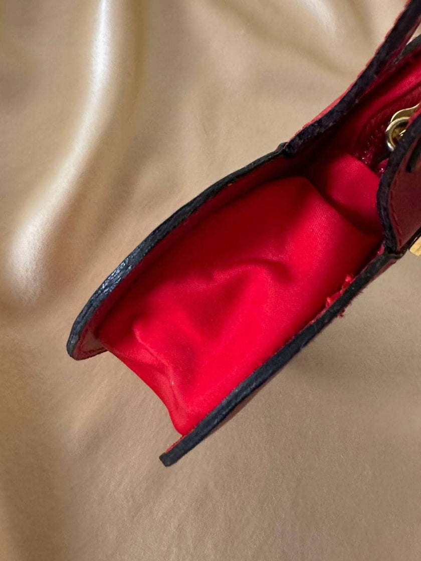 Mini bag a forma di cuore in pelle rossa “Moschino”